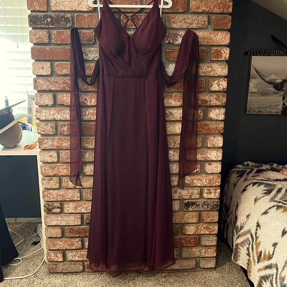 Burgundy braids made dress
